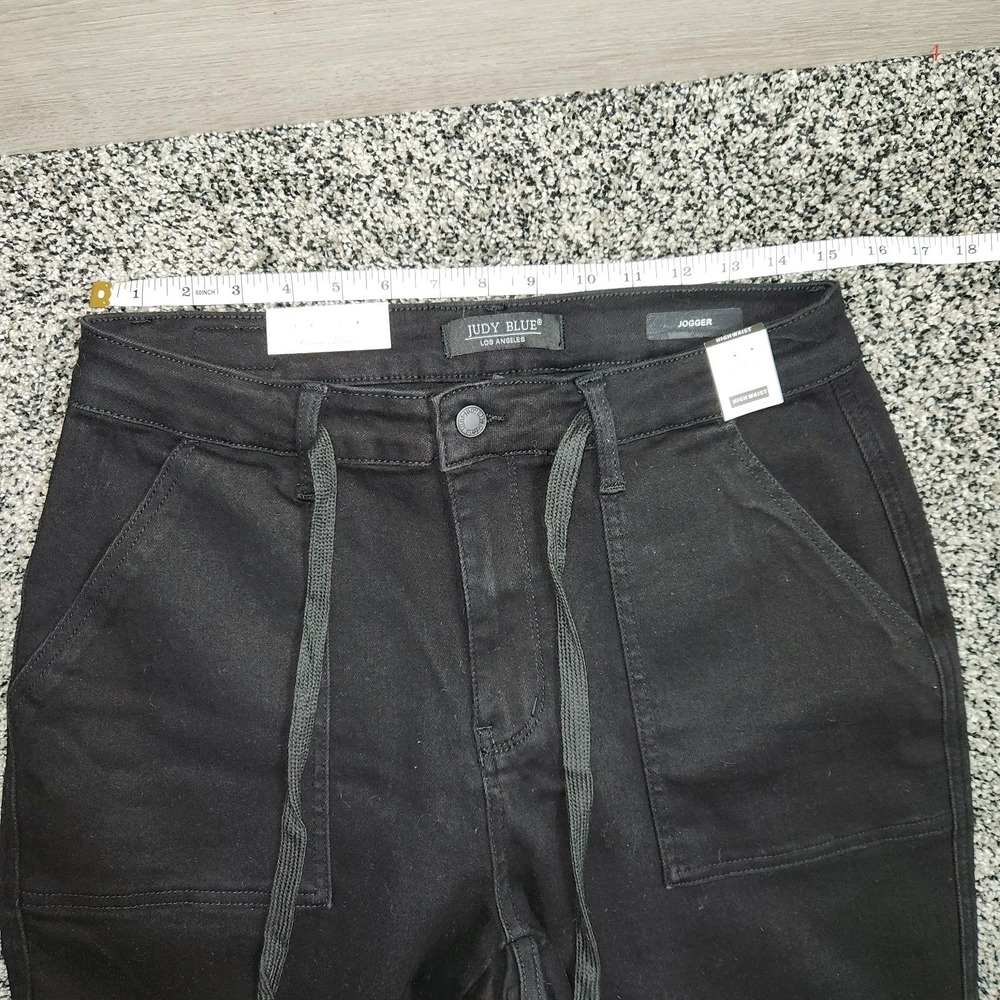 Judy Blue Black Double Cuff Jogger Pants Drawstring High Rise Size 11/30 Nwt - Picture 3 of 9